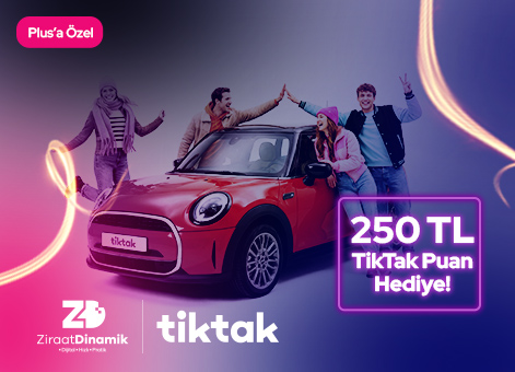 TikTak Deneyiminize 250 TL TikTak Puan Hediye!