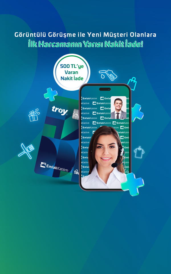 Emlak Katılım Debit Kart ile İlk Harcamanızın Yarısı Nakit İade