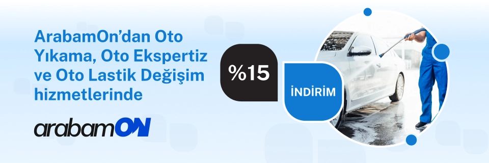 ArabamOn’dan Araç yıkama, Oto Ekspertiz ve Lastik Saklama hizmetinde %15 indirim!