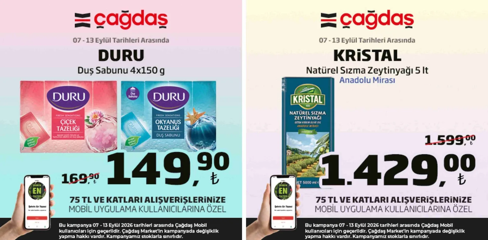 Çağdaş Market 7 Eylül 2026 Aktüel Kataloğu
