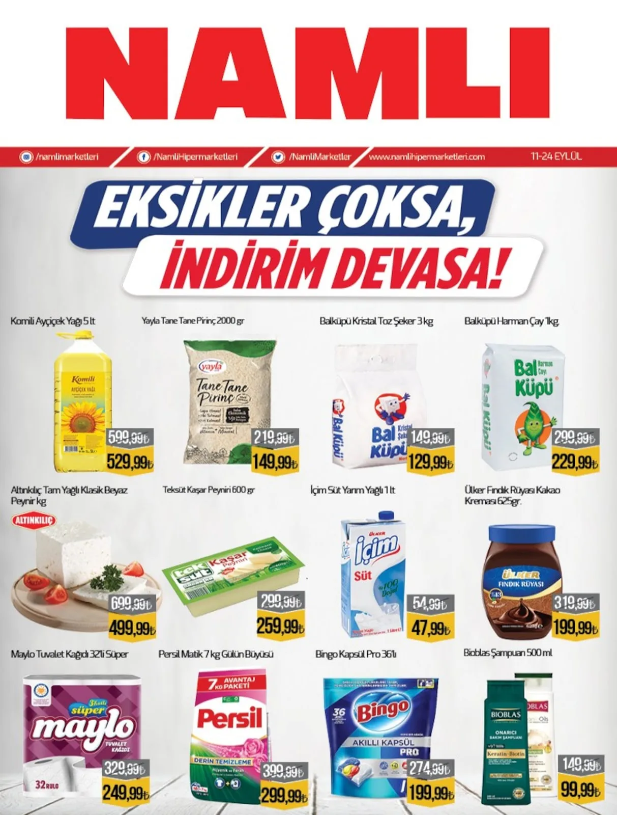 Namlı Hipermarketleri 11 Eylül 2026 Aktüel Kataloğu