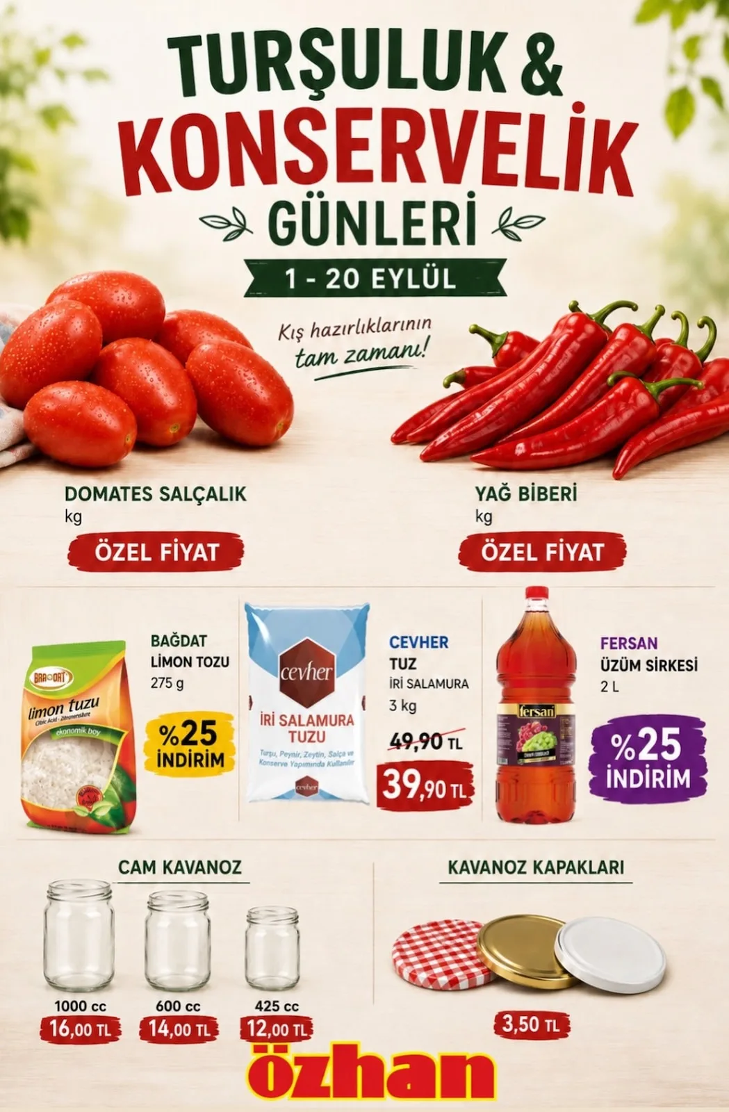 Özhan Marketler Zinciri 1 Eylül 2026 Aktüel Kataloğu